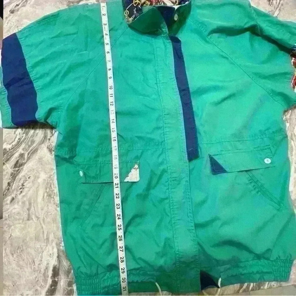 Vintage Komitor Jacket Women 18/20 Green Purple Mid Length Coat 80s,90s - Picture 10 of 15